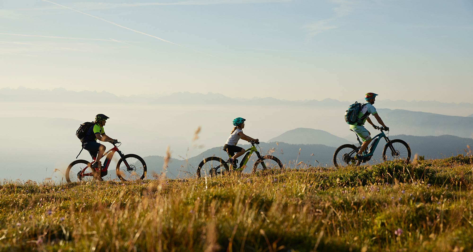 E-Bike-Tour am Vigiljoch bei Sonnenuntergang