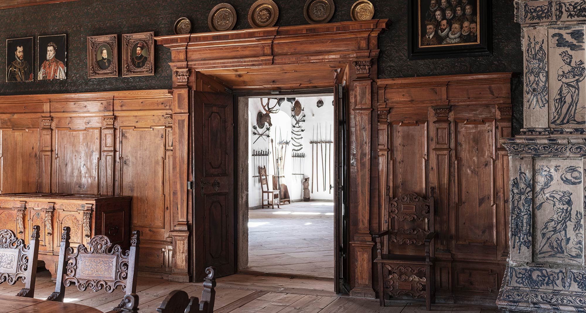 Holzvertäfelung im Schloss Schenna